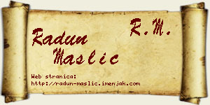 Radun Maslić vizit kartica